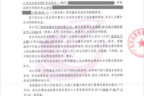 办理融资担保公司见索即付履约保函