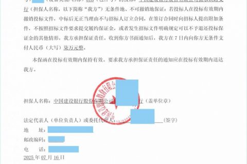 办理中国铁路银行投标保函